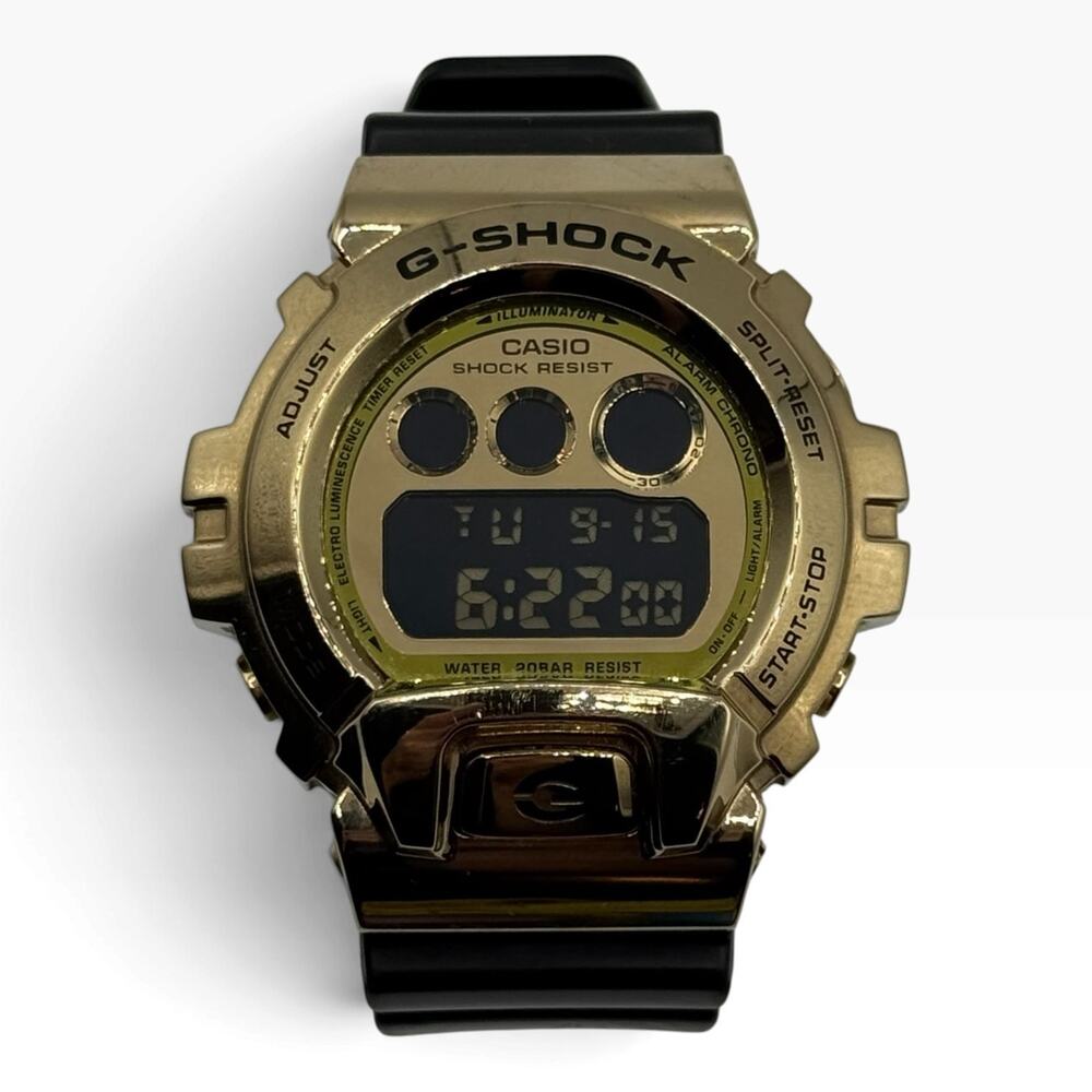 Casio G-Shock GM-6900G-9 Gold Metal Digital Watch Black Resin 3230 200M
